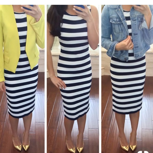 Navy Striped Dress - Picture 5 of 6